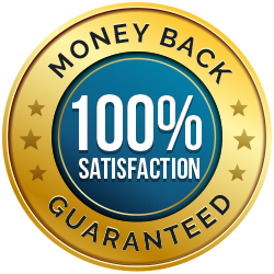 100 percent satisfaction money-back guarantee badge